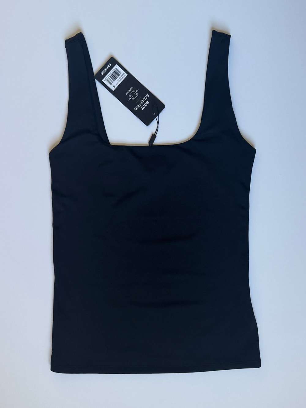 Express Black Scoop-Neck Body Contouring Tank Top